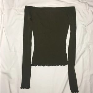 Windsor olive green off shoulder shirt
